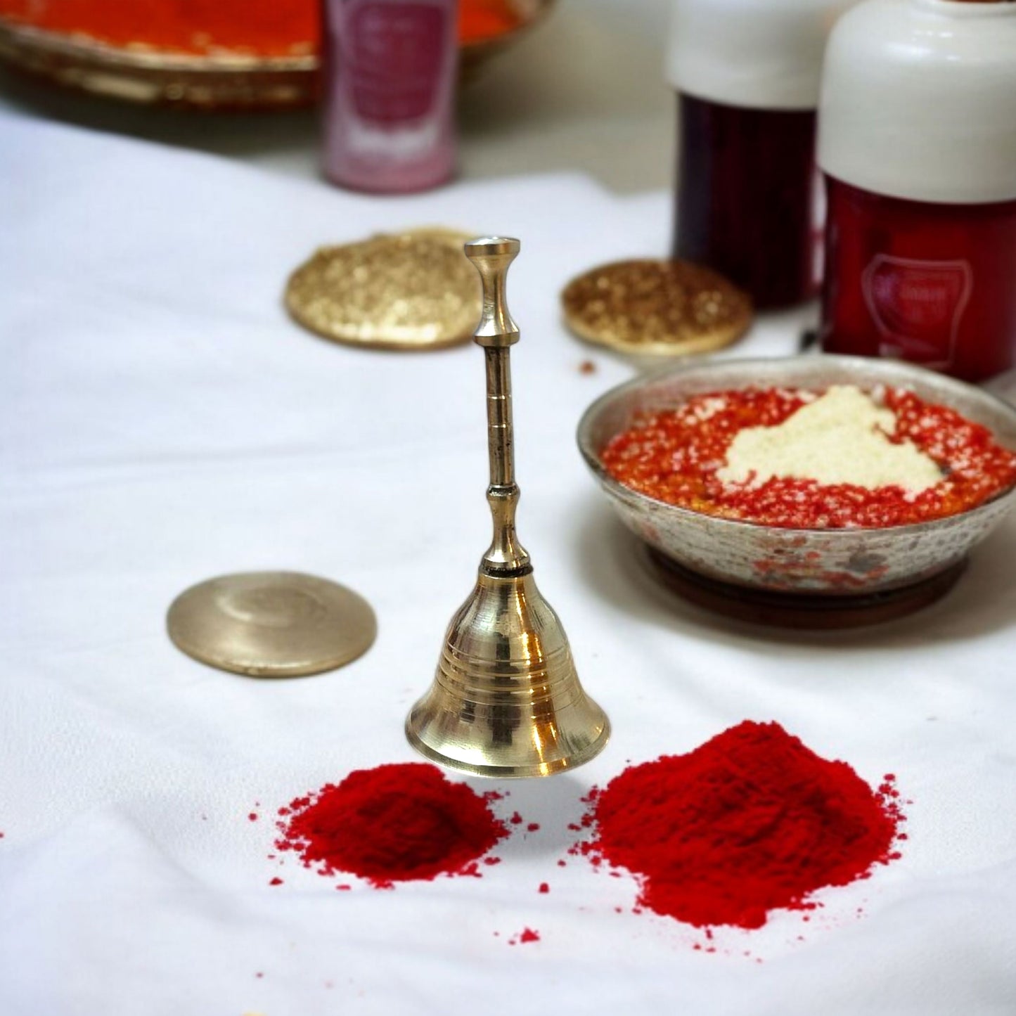 Brass Bell for Home Temple Pooja and Gifting - 3.2 Inches