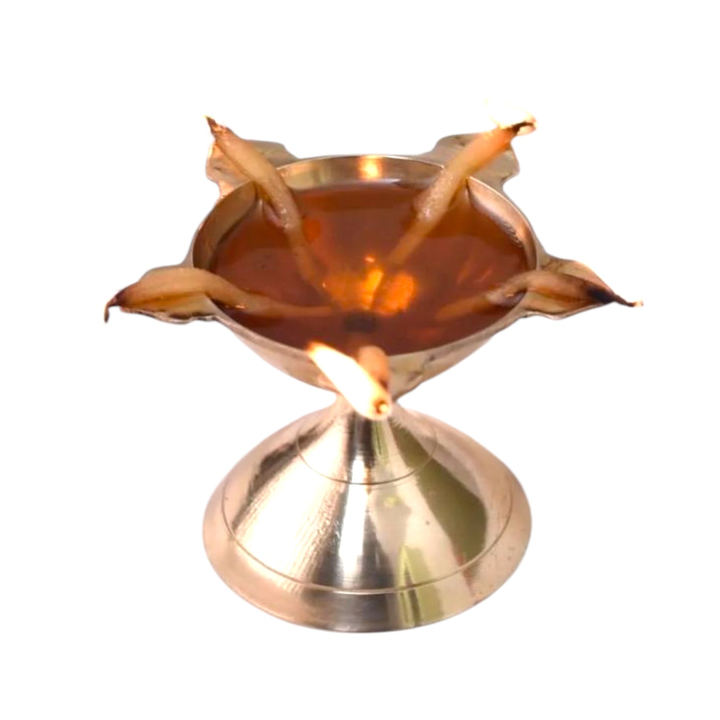 Brass Diya Five Face Star Deep for Pooja - 6 cms Diameter * 4 cms Height (Pack of 2)