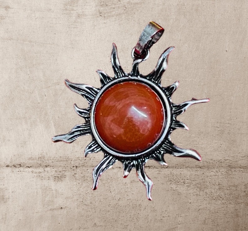 Pendant Red Carnelian Sun Pendant