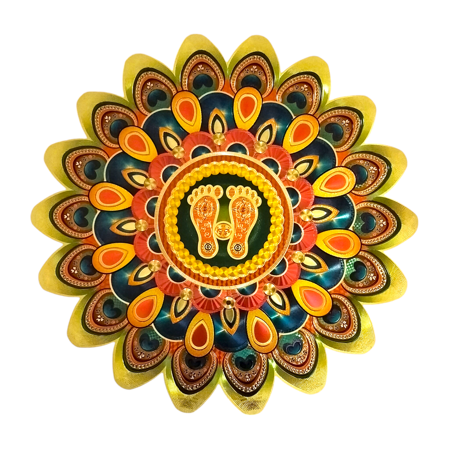 Rangoli Sticker Self Adhesive Festive Floor Sticker for Home and Pooja Room (8 - 10 inches diameter)