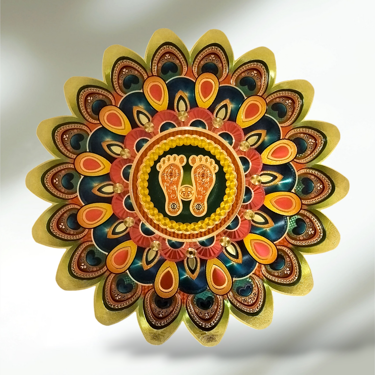 Rangoli Sticker Self Adhesive Festive Floor Sticker for Home and Pooja Room (8 - 10 inches diameter)
