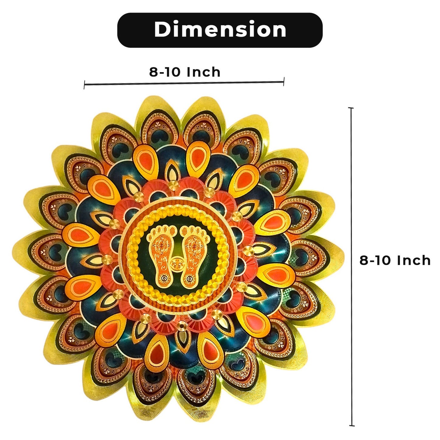 Rangoli Sticker Self Adhesive Festive Floor Sticker for Home and Pooja Room (8 - 10 inches diameter)
