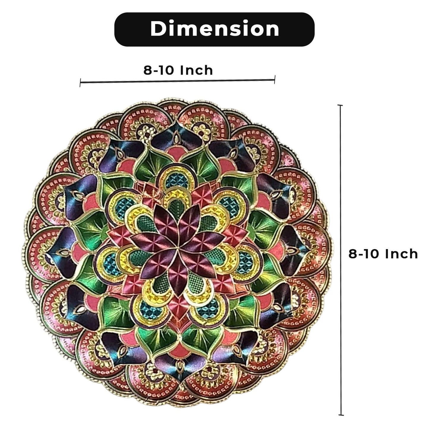 Rangoli Sticker Self Adhesive Festive Floor Sticker for Home and Pooja Room (8 - 10 inches diameter)