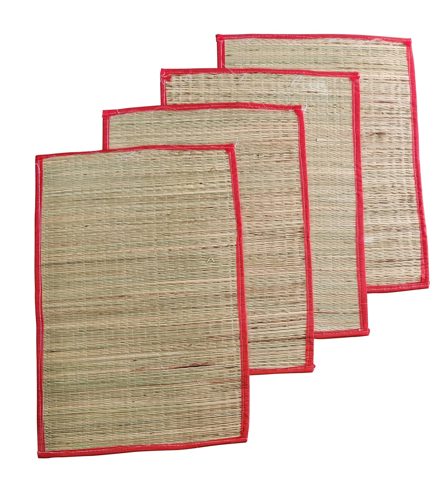 Handmade Kusha Aasan Set – Organic, Eco-Friendly Prayer Mats for Hindu Rituals and Puja (Pack of 4, 14*18 Inches)