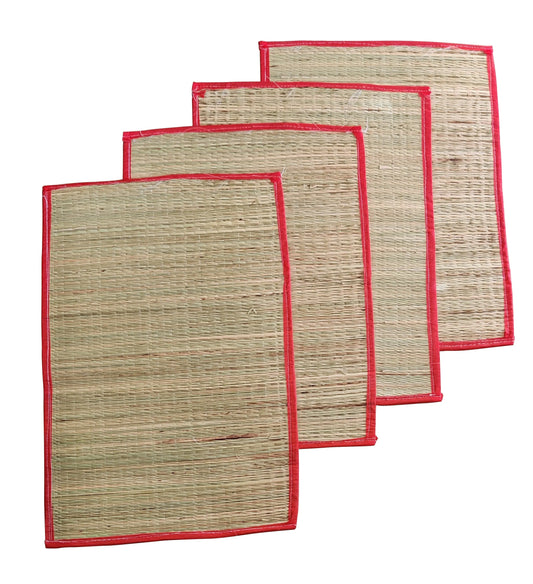 Handmade Kusha Aasan Set – Organic, Eco-Friendly Prayer Mats for Hindu Rituals and Puja (Pack of 4, 14*18 Inches)