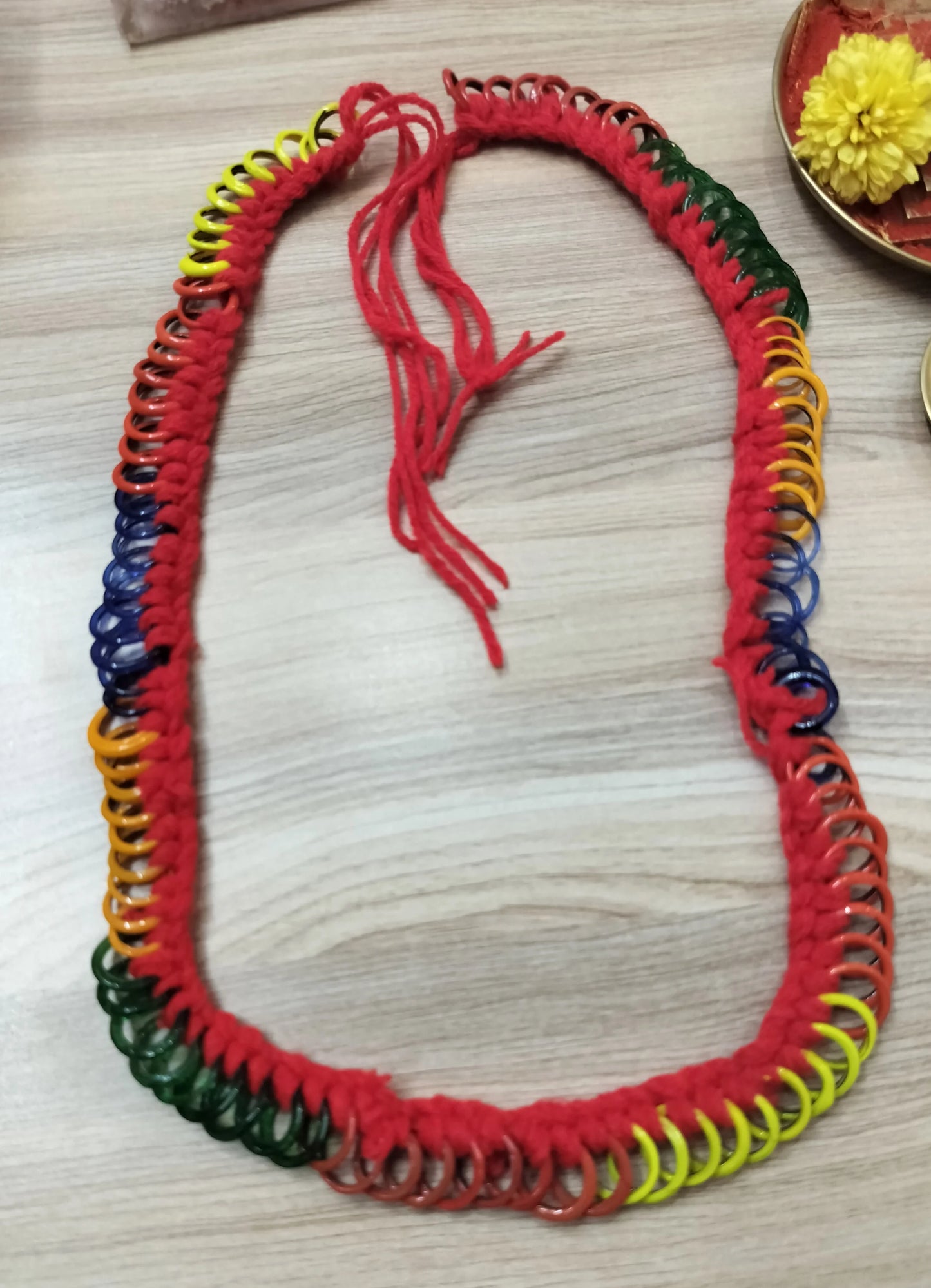 Multicolor Maata Bangles Mala - Handcrafted Chitti Gajalu for Pooja and Worship.