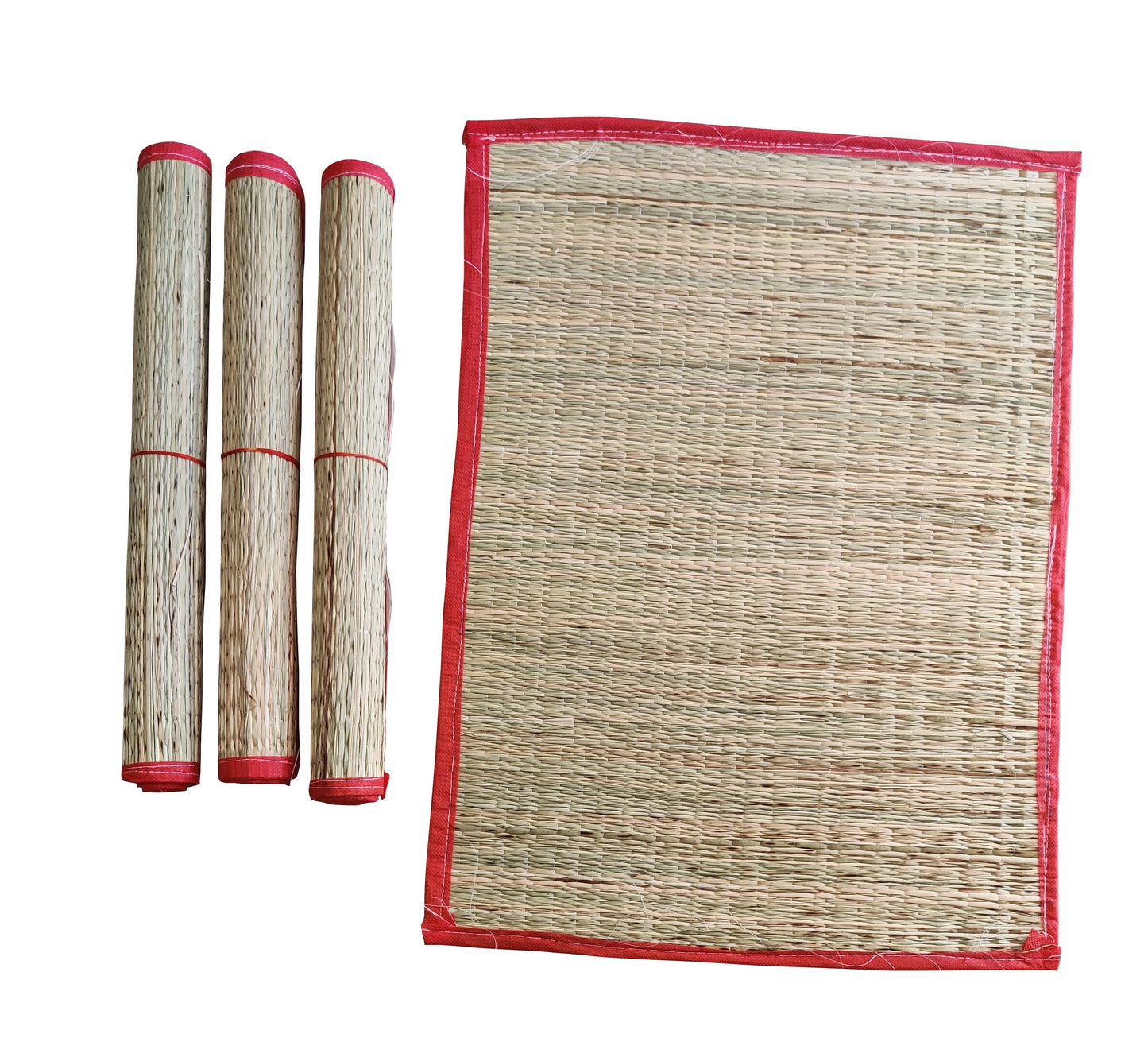 Handmade Kusha Aasan Set – Organic, Eco-Friendly Prayer Mats for Hindu Rituals and Puja (Pack of 4, 14*18 Inches)