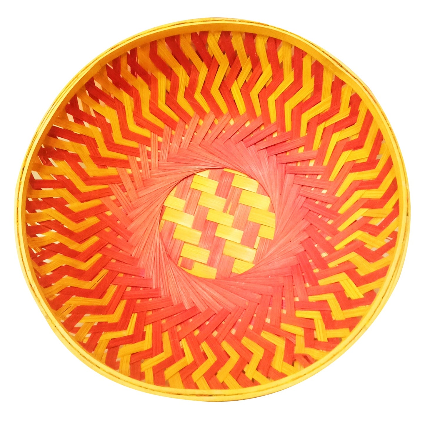Handmade Colorful Round Shape Bamboo Basket for Wedding and Festival Gift Purpose