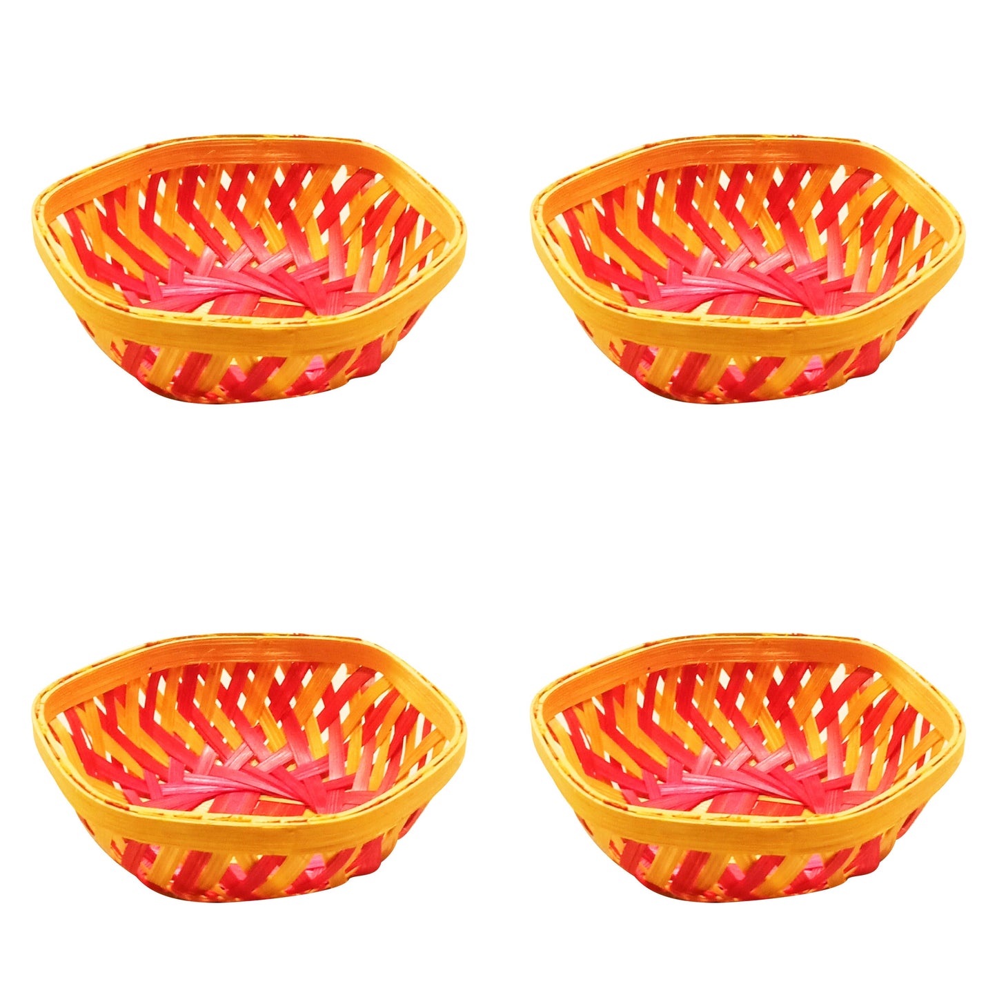 Handmade Colorful Round Shape Bamboo Basket for Wedding and Festival Gift Purpose