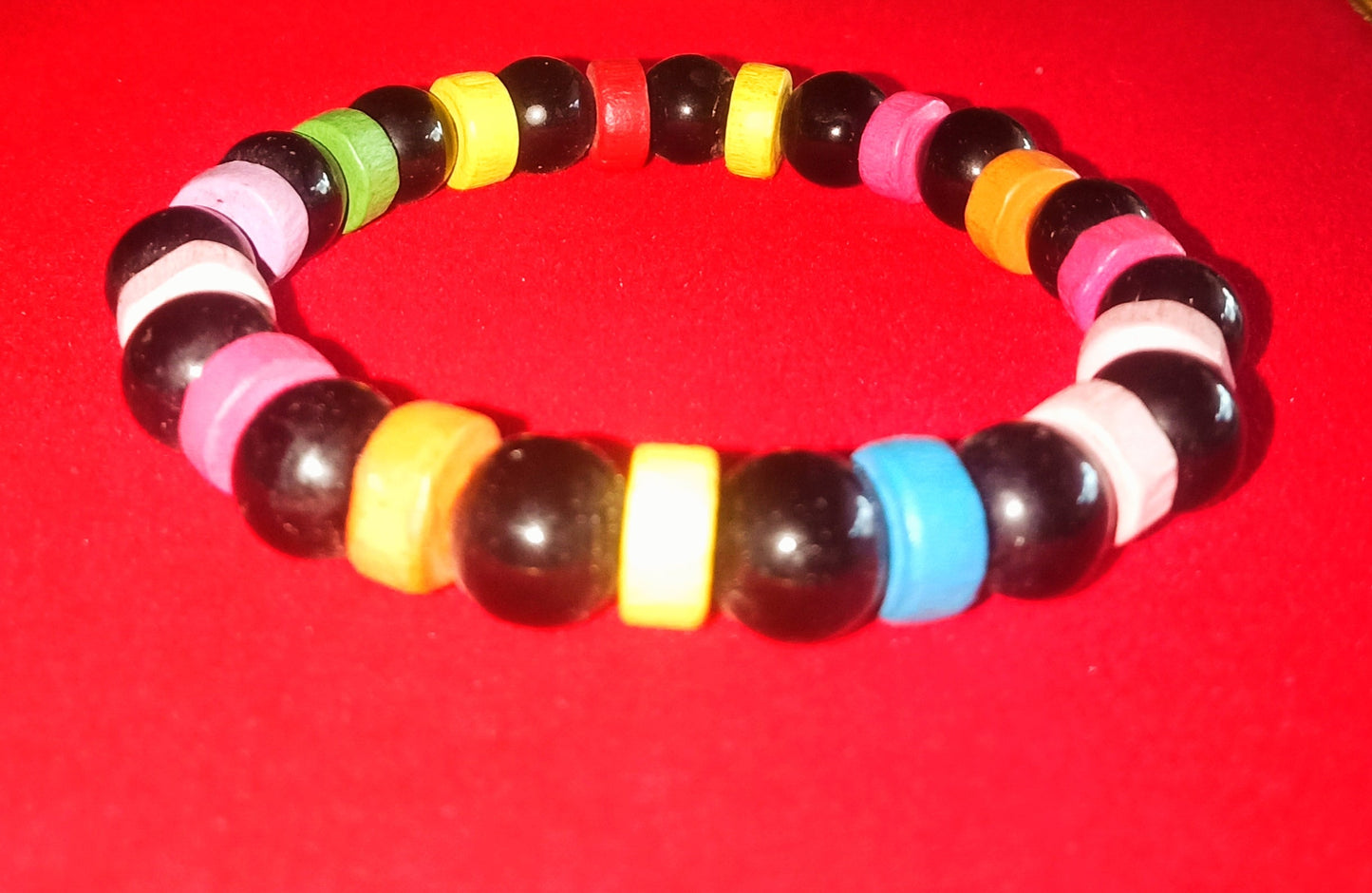 Bracelet Wooden and Stone Beads Bracelet