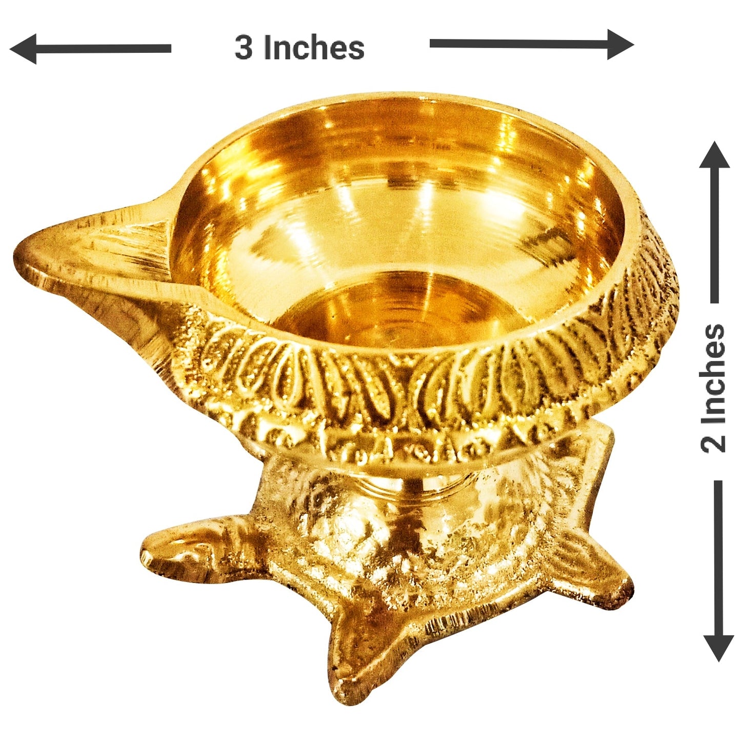 Brass Diya Kuber Kachhuwa (Tortoise) Diya for Pooja - Pack of 2 (2 Inches * 3 Inches)