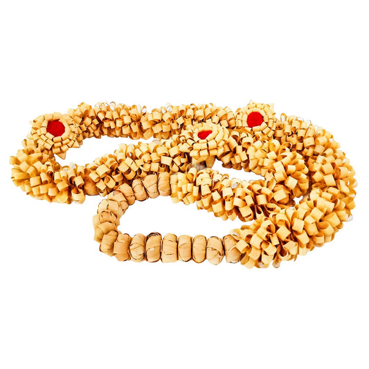 Chandan scented sandalwood mala for god photo frame and puja rituals – 32 inch handmade garland
