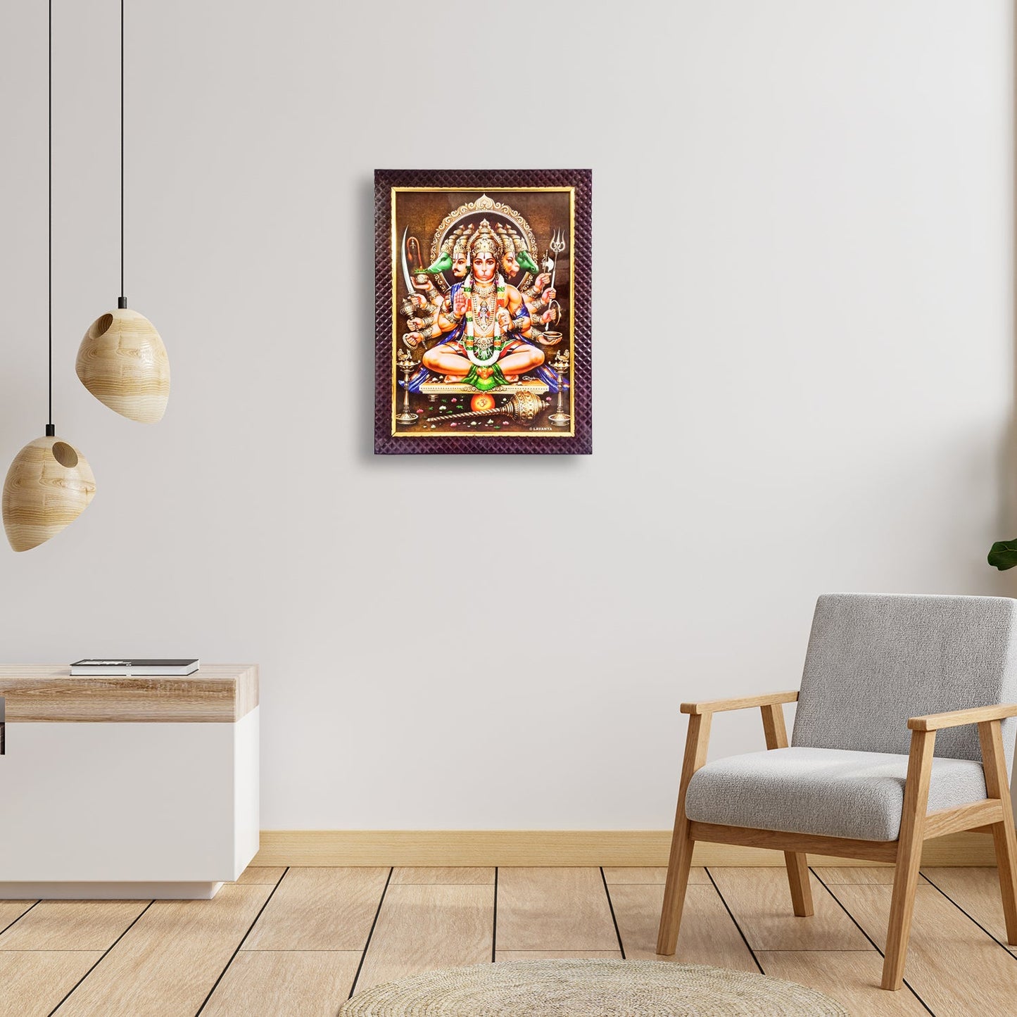 Hanumanji PanchMukhi Sitting Photo Frame for Temple Home Office