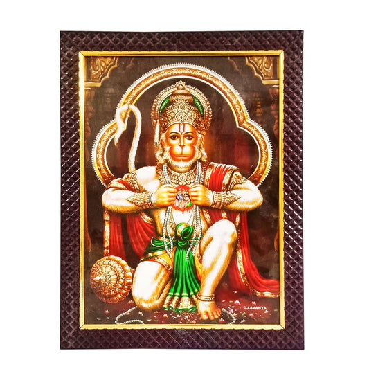 Hanumanji with Lord Rama and Sita Devi in Heart Photo Frame