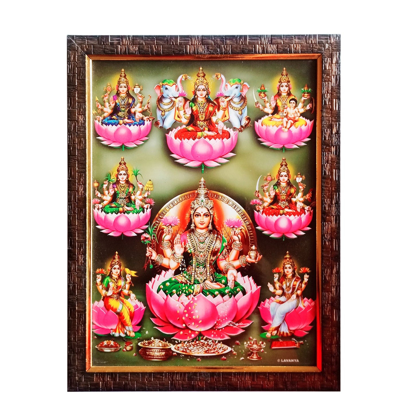 Laxmi Devi Ashta Lakshmi Ji Photo Frame for Temple / Home / Office