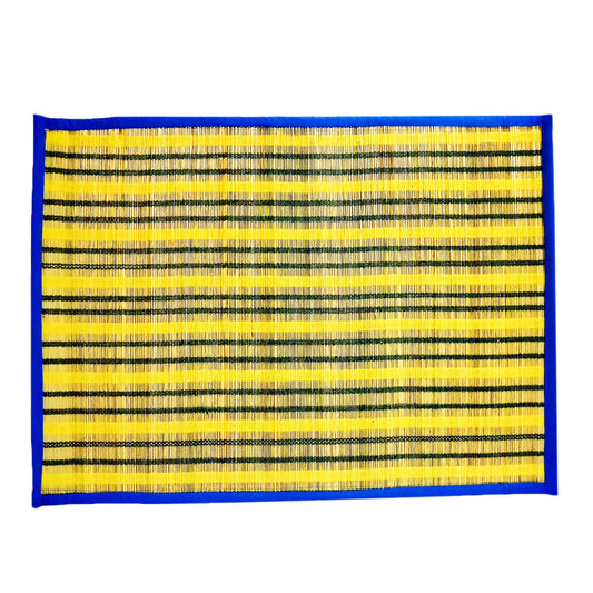 Handmade Premium Darbha Aasan Pooja Mat – Multicolour Organic Prayer Mat for Hindu Rituals and Meditation (31 x 22 Inches)