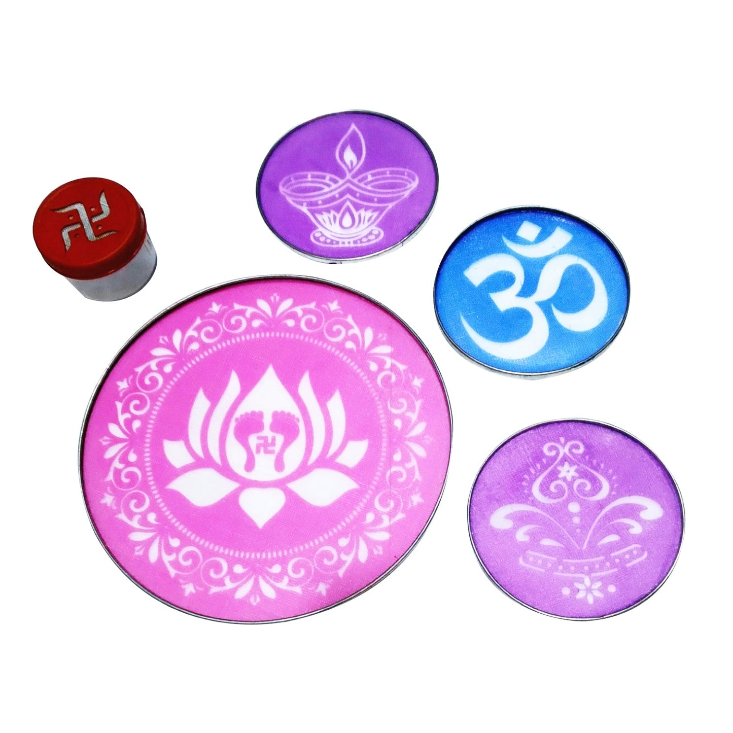 Beautiful Completed Rangoli Design Created with 10-Piece Tool Kit for Diwali, Pooja, and Festive Decor
