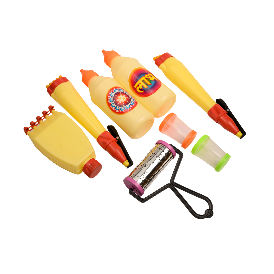 Rangoli Tool Set for Making Unique and Beautiful Rangoli Designs for Home - 10 items