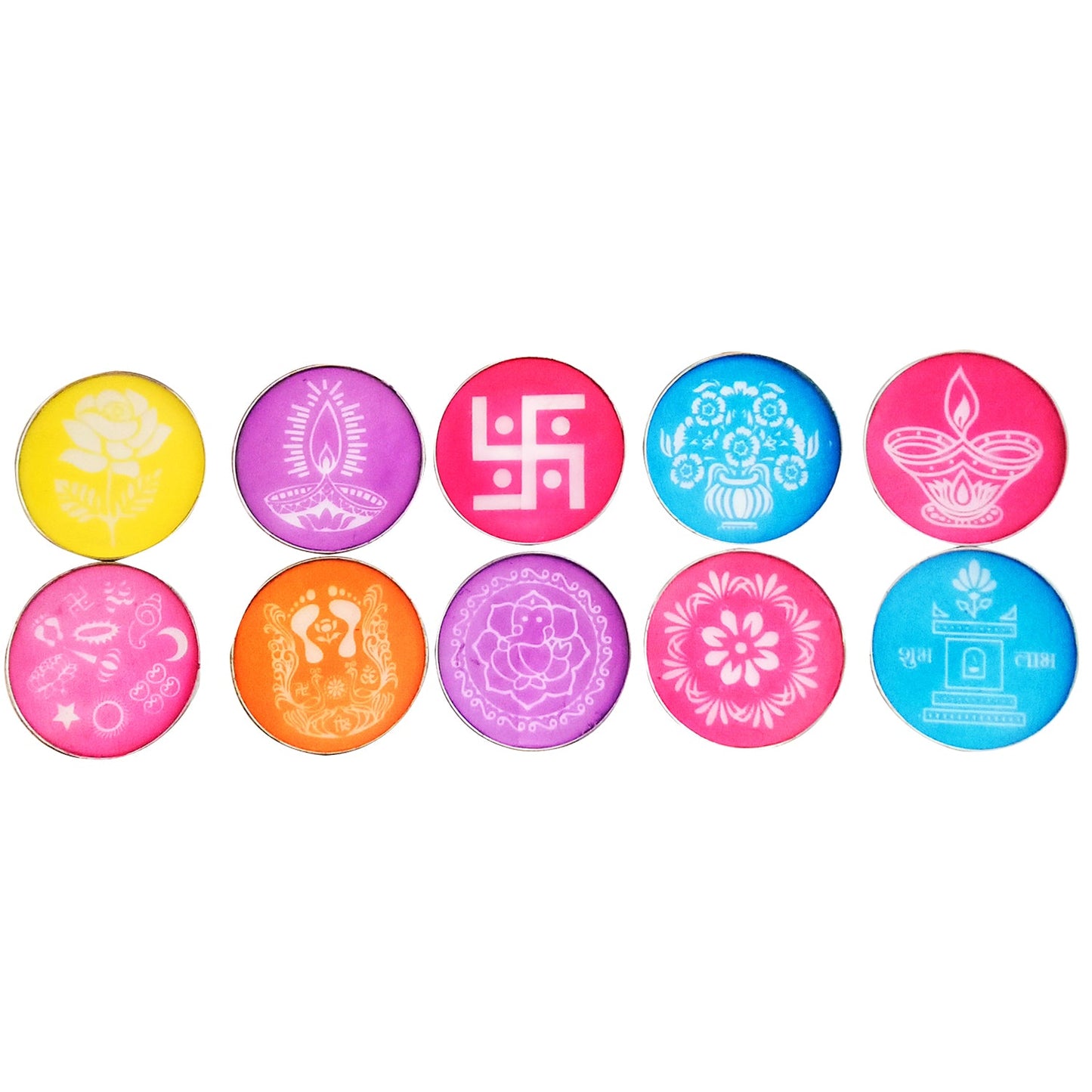 Plastic Jali Rangoli Stencils for Making Rangoli - 4 Inches (Pack of 10)