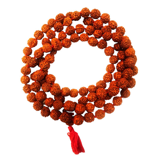 Rudraksha Jaap Mala with 108 beads and elegant Gaumukhi Jaap Mala Bag, designed for meditation and prayer.