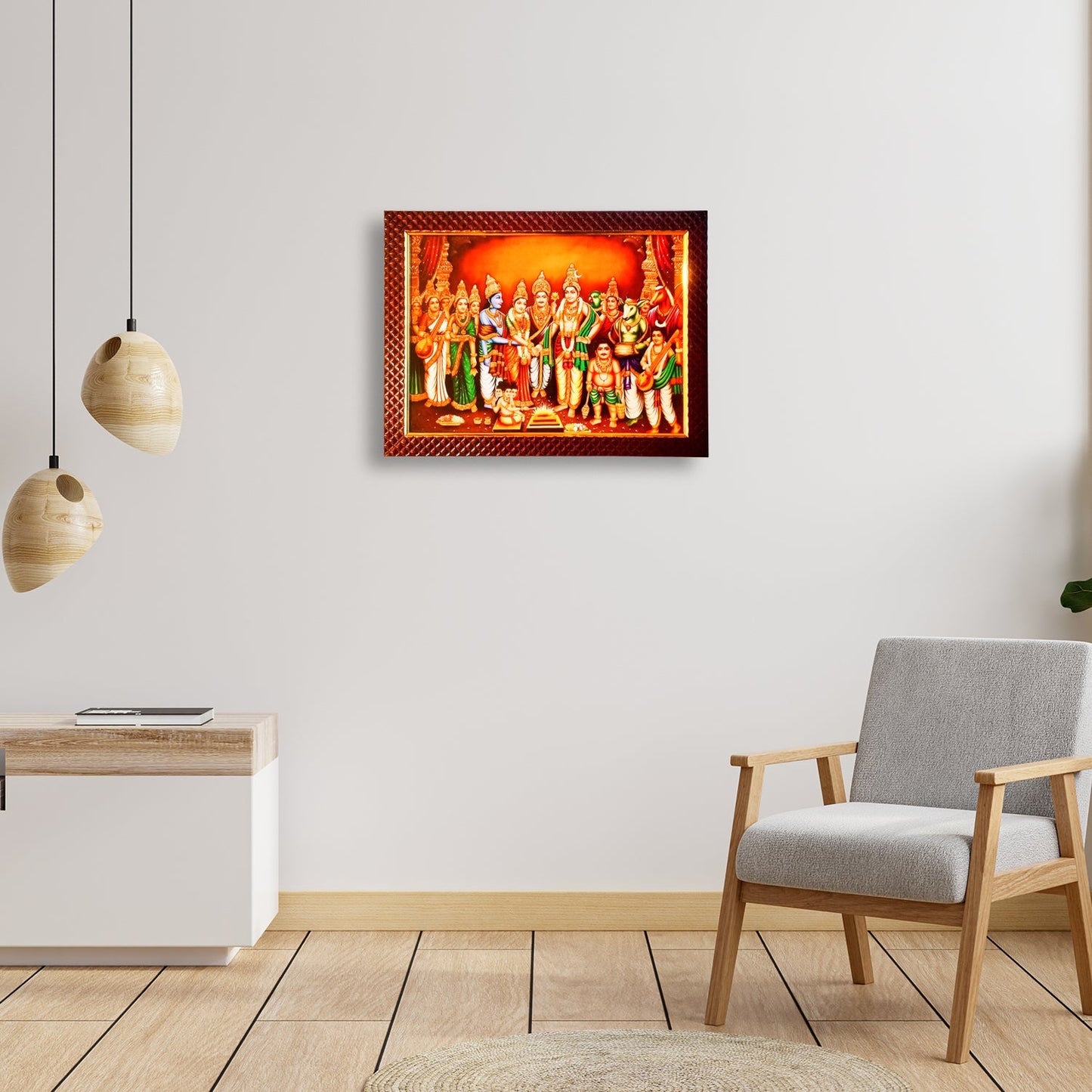 Lord Shiva Maa Parvati Vivah Photo Frame Photo Frame for Temple Home Office (10 Inches * 12.5 Inches)