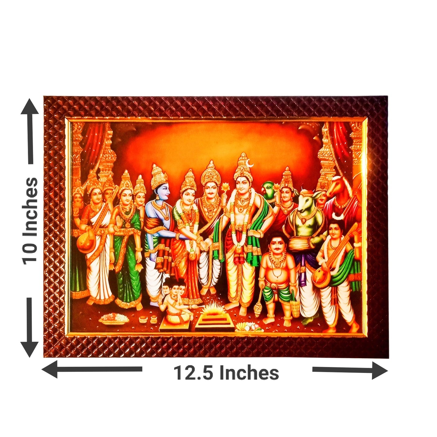 Lord Shiva Maa Parvati Vivah Photo Frame Photo Frame for Temple Home Office (10 Inches * 12.5 Inches)