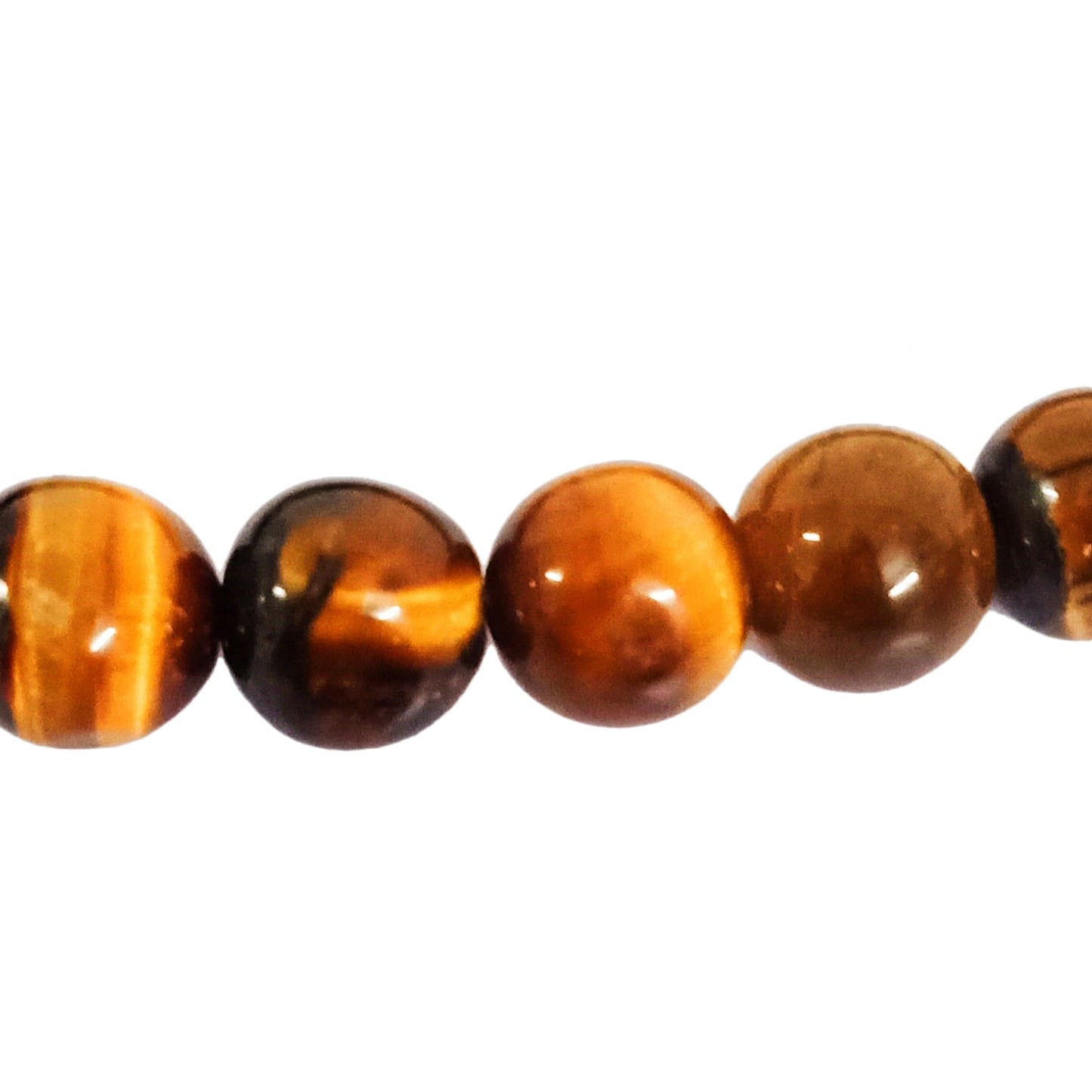 Jaap Mala Tiger Eye Genstone Jaap Mala with free Gaumukhi Jaap Bag - 8 mm beads