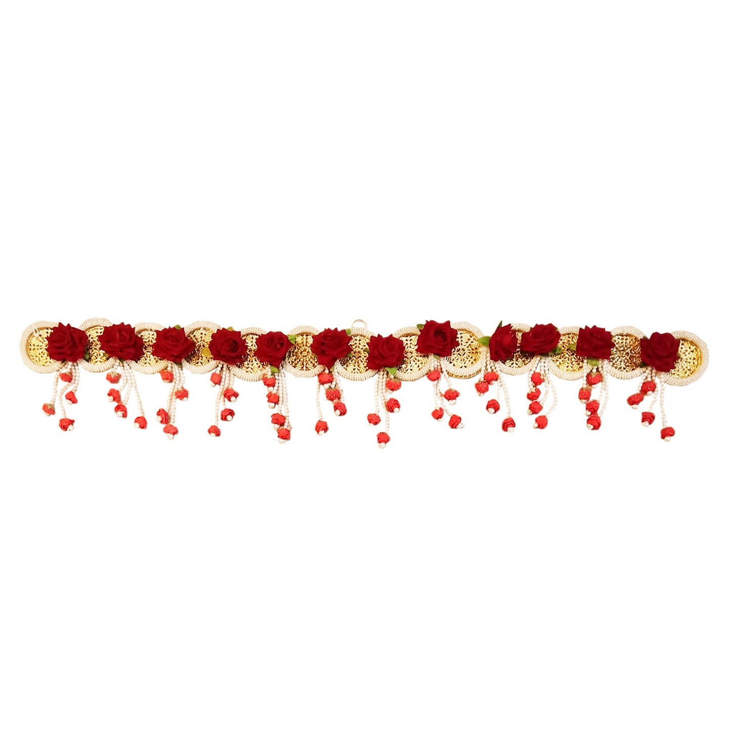 Toran Premium Rose Flower and Pearl Door Hanging/ Bandarwal /Toran for Door (42 Inches)