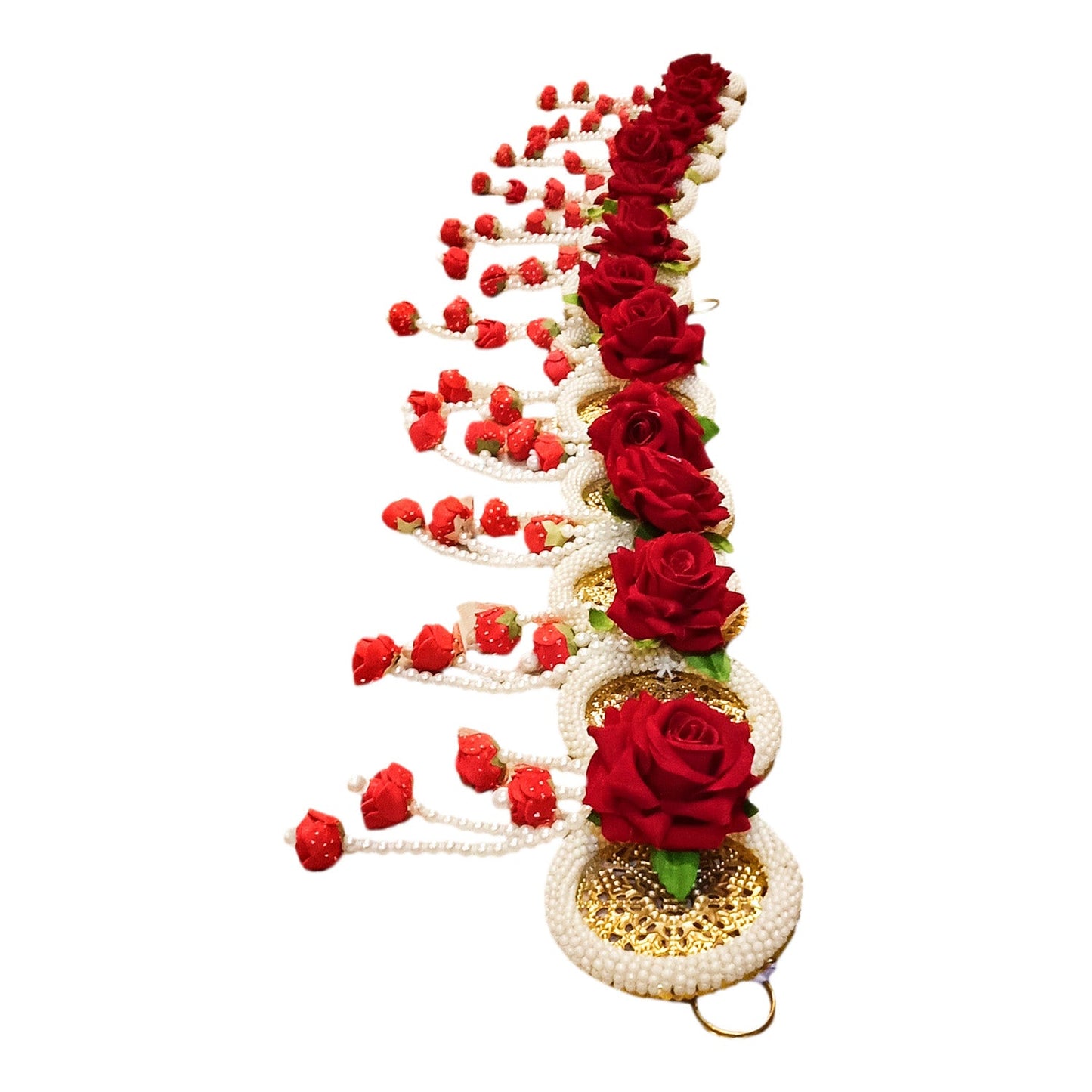 Toran Premium Rose Flower and Pearl Door Hanging/ Bandarwal /Toran for Door (42 Inches)