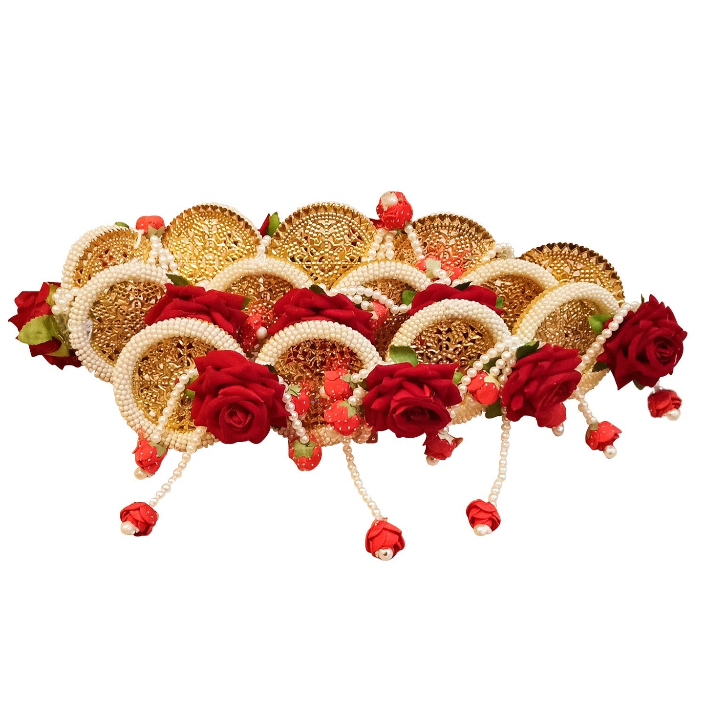 Toran Premium Rose Flower and Pearl Door Hanging/ Bandarwal /Toran for Door (42 Inches)