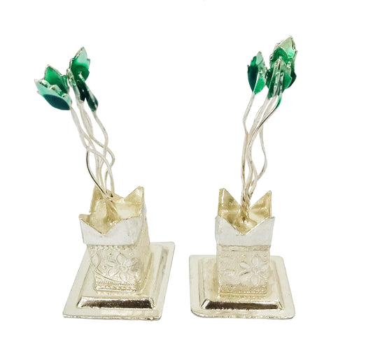 German Silver Tulsi Plant for Pooja