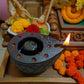 Black Sandstone Decorative Diya – Handcrafted Eco-friendly Diya for Meditation & Positivity (4 Inches)
