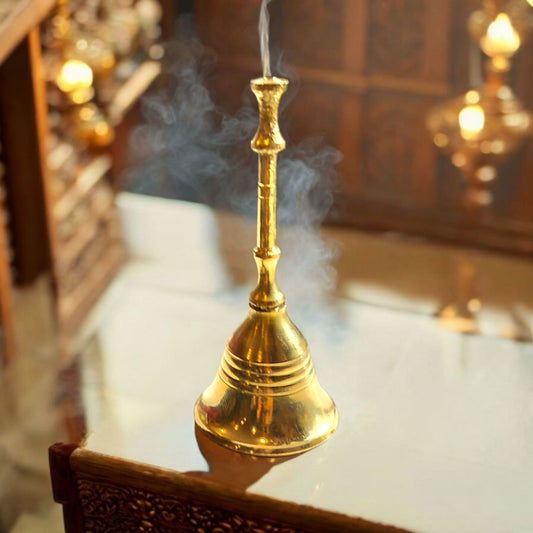 Brass Bell for Home Temple Pooja and Gifting - 3.2 Inches