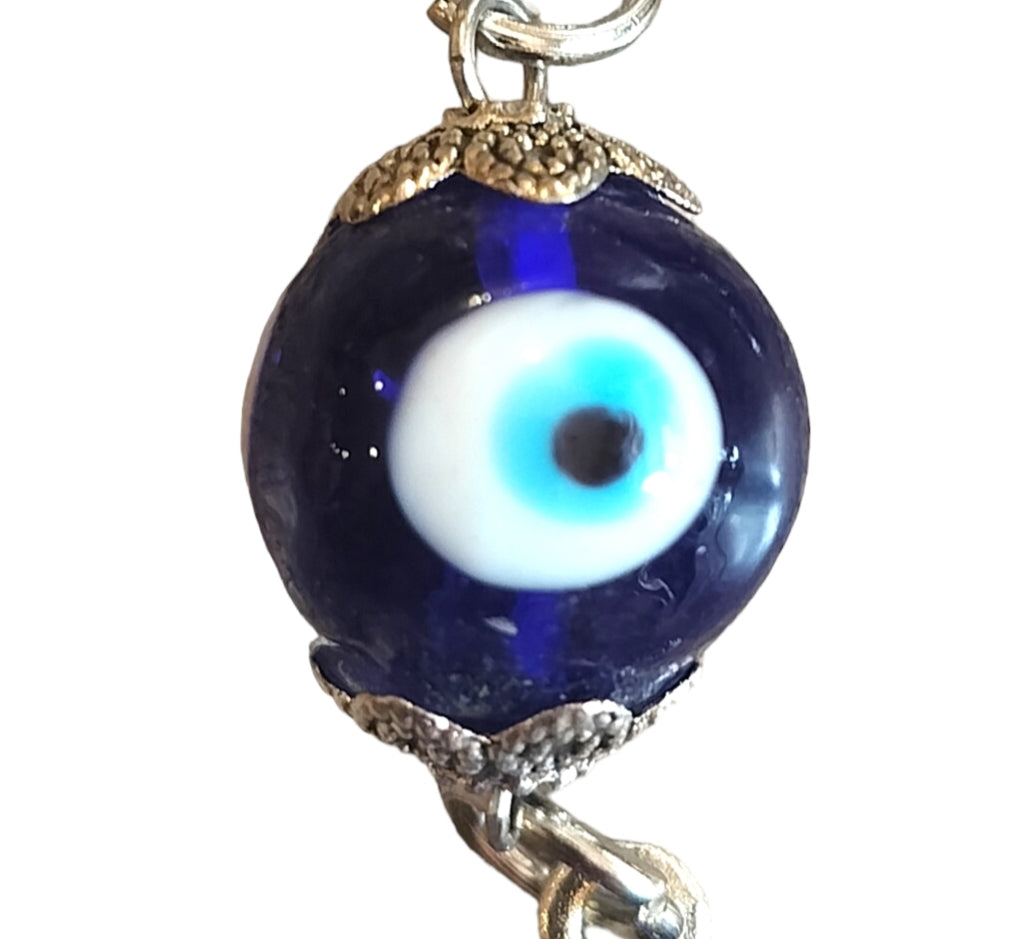 Evil Eye with Hand Key Chain for Good Fortune and Protection - 5 Inches L