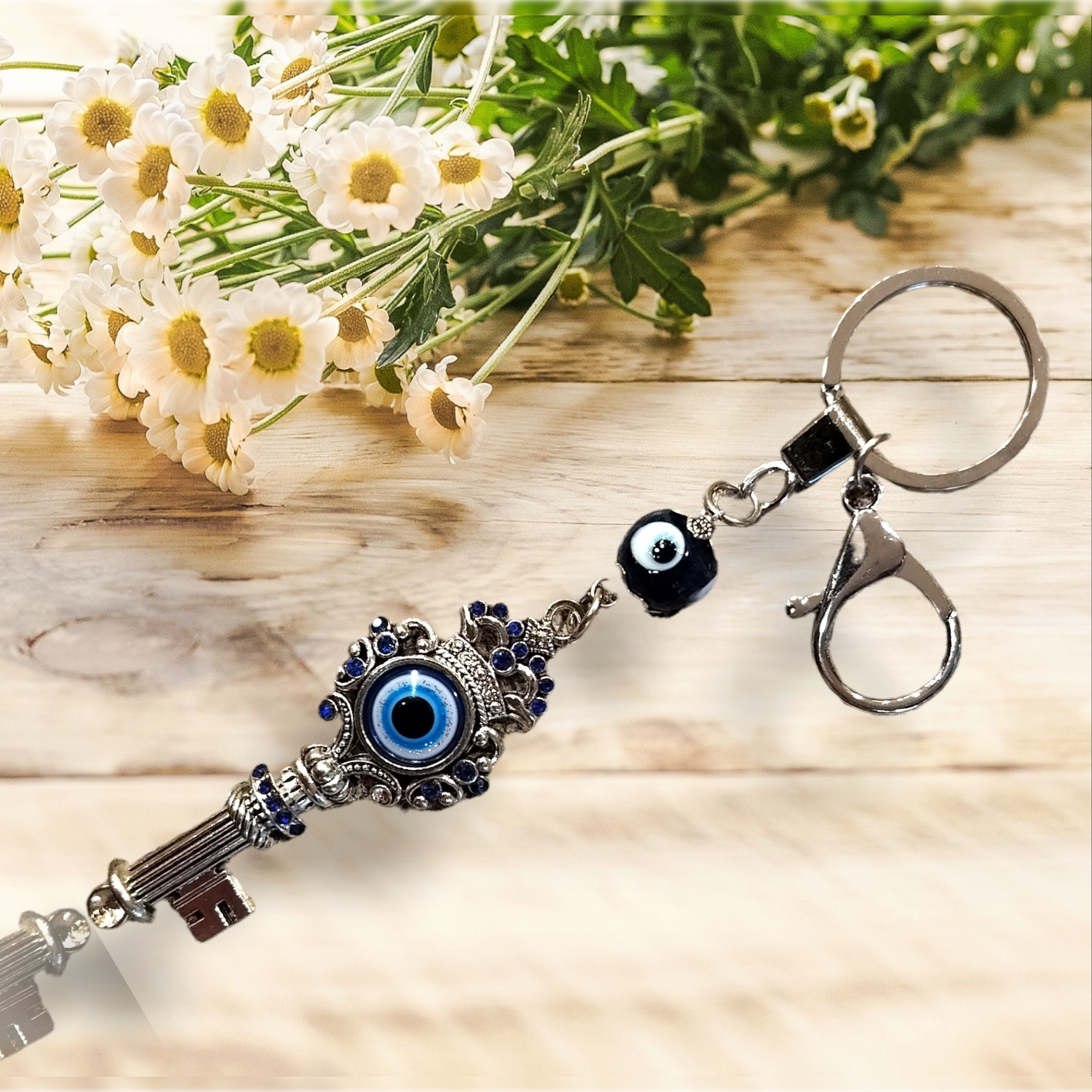 Evil Eye with Key Amulet for Enhanced Protection and Positivity