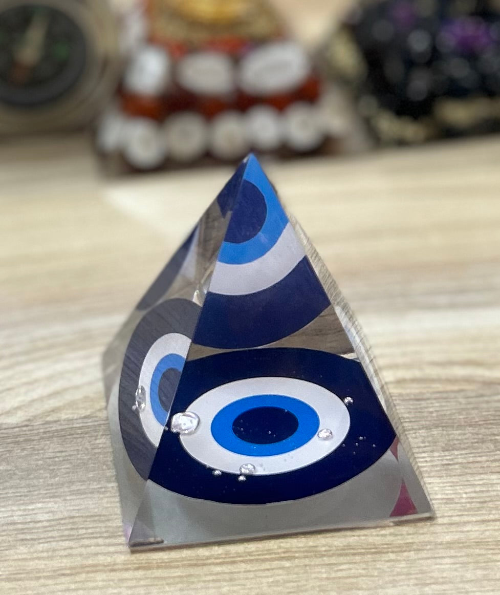 Pyramid Orgone / Evil Eye Pyramid for Positive Influence - 8.5 cms Height