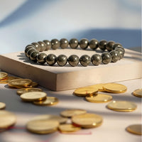Bracelet Pyrite Polished Bracelet for Wealth, Protection & Grounding Energy