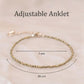 Anklet Pyrite Diamond Cut Energised Adjustable Pyrite Anklet for Prosperity and Protection