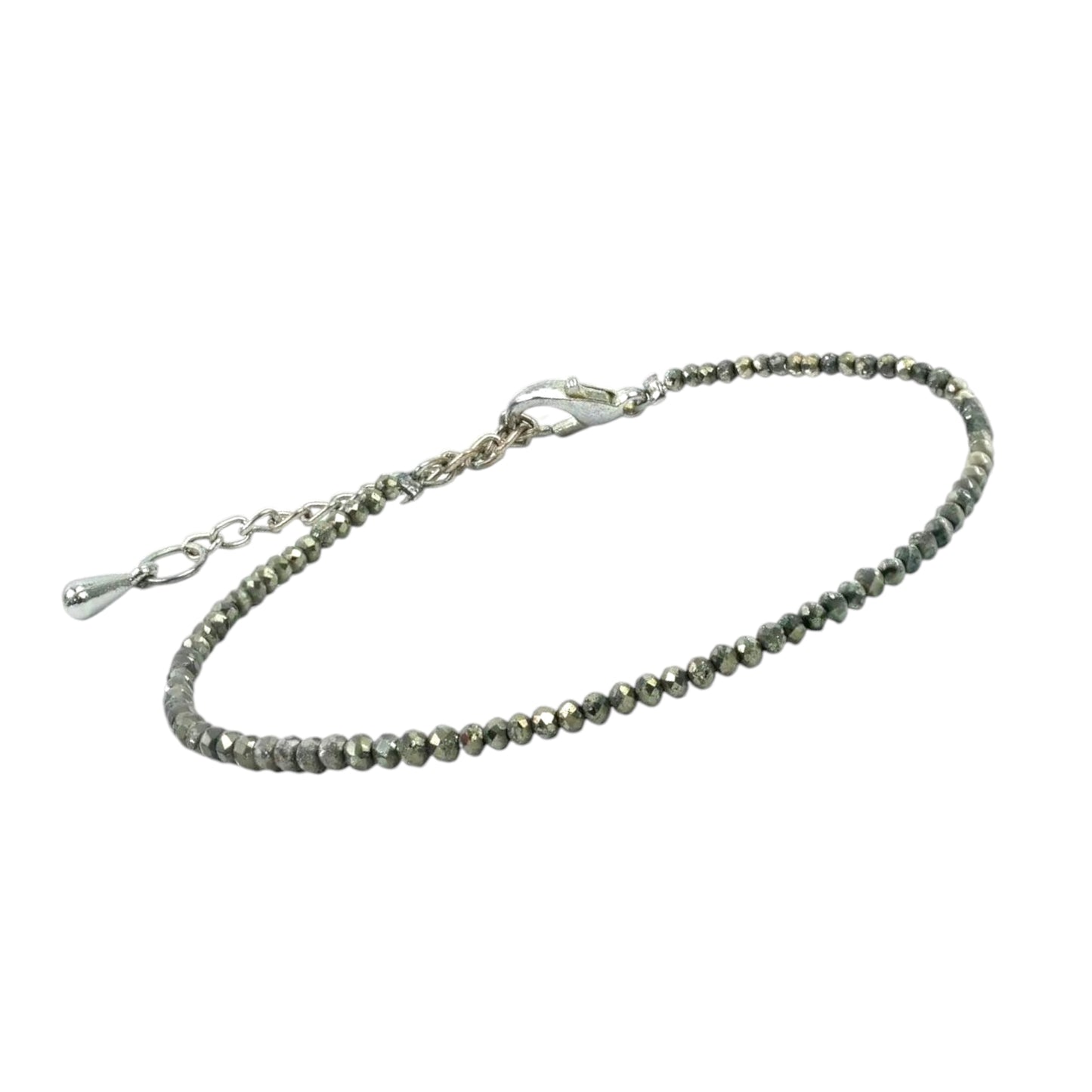 Anklet Pyrite Diamond Cut Energised Adjustable Pyrite Anklet for Prosperity and Protection