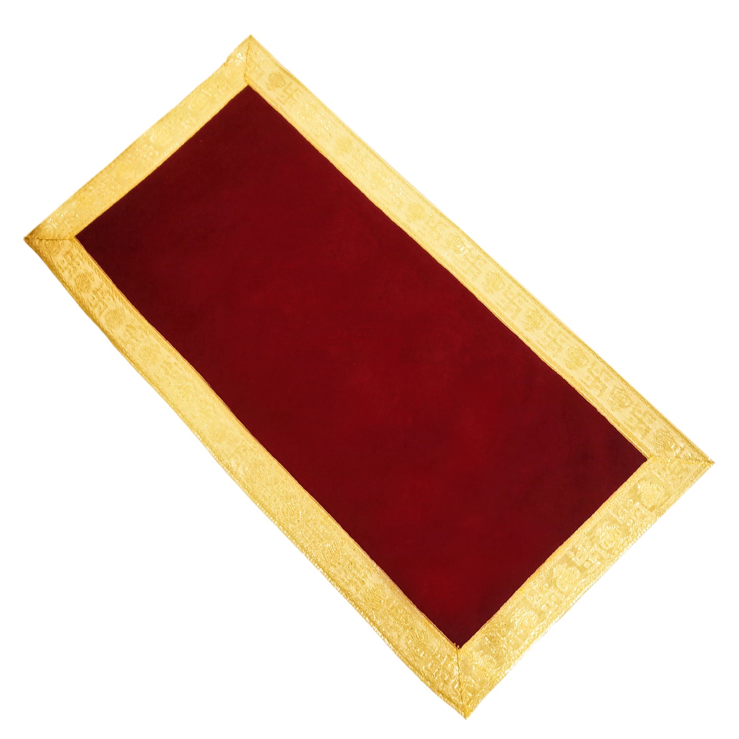 Velvet Pooja Aasan | Pooja Altar Cloth / Chowki Aasan / Kapda Mat for your Pooja Ghar (10 Inches * 21 Inches)