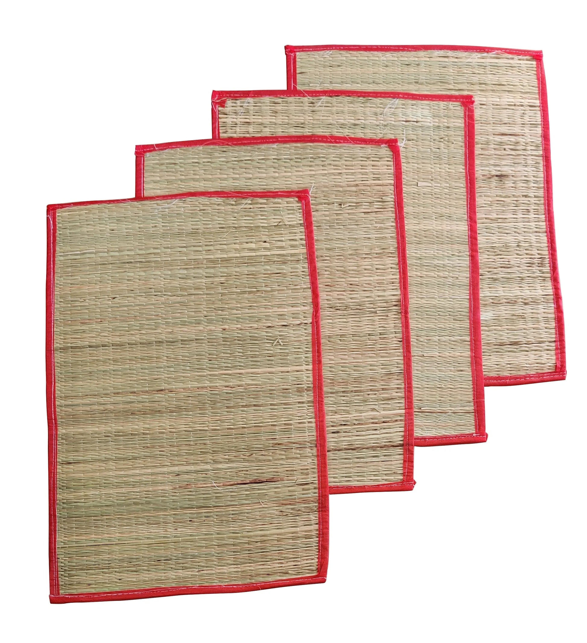 Handmade Kusha Aasan Set – Organic, Eco-Friendly Prayer Mats for Hindu Rituals and Puja (Pack of 4, 14*18 Inches)