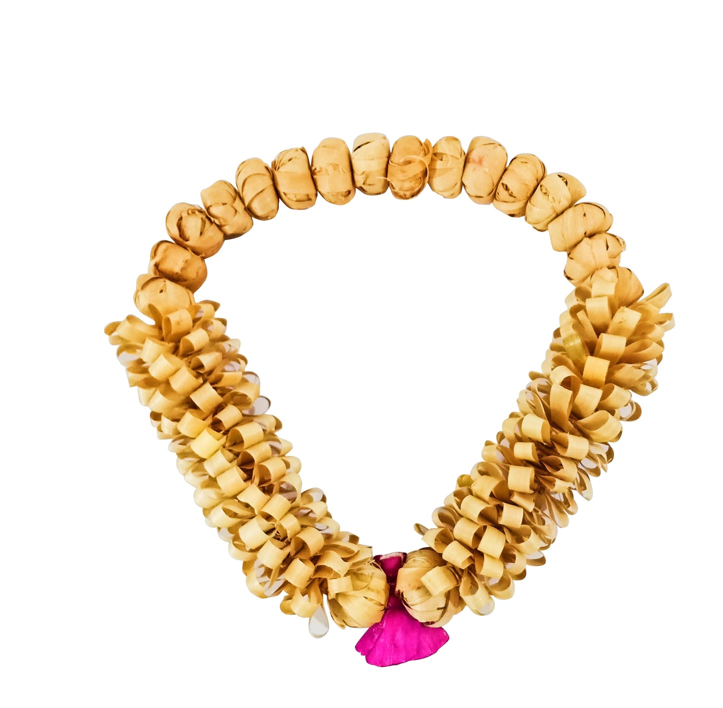 Traditional handmade sandalwood mala for photo frames – natural brown garland for religious and memorial use