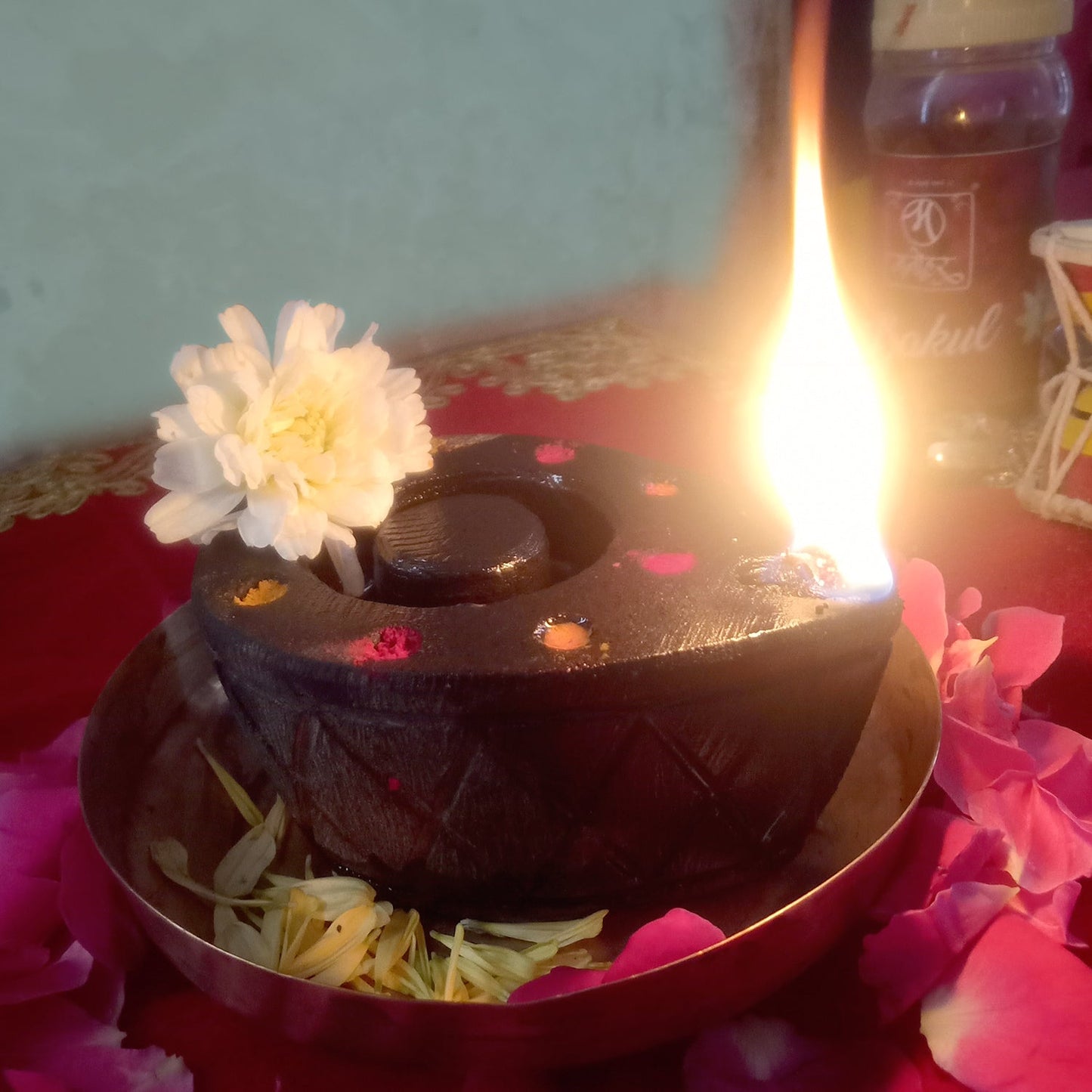 Black SandStone Decorative Diya (4 Inches)