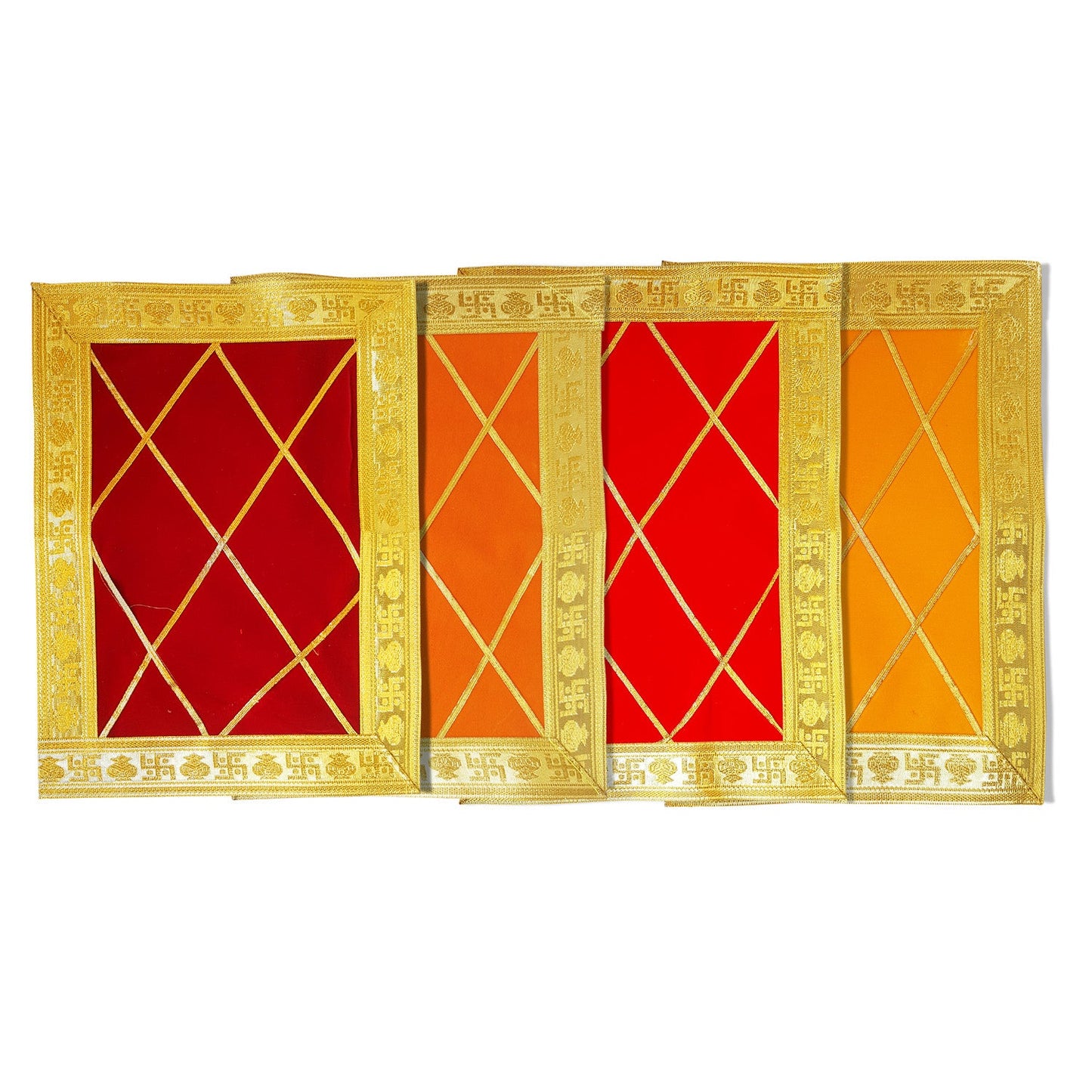 Designer Aassan Velvet Puja Aasan Cloth - Pack of 4 (8 Inches * 11 Inches)