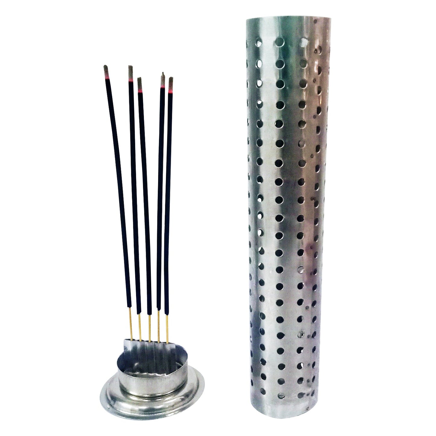 Agarbatti Stand Stainless Steel Agarbatti Stand with Ash Catcher | Incense Holder (Silver)