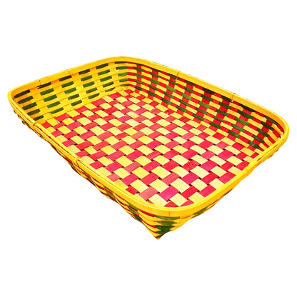 Designer Handmade Weaved Bamboo Basket – Eco-friendly 14x21 Inch Storage for Home and Kitchen