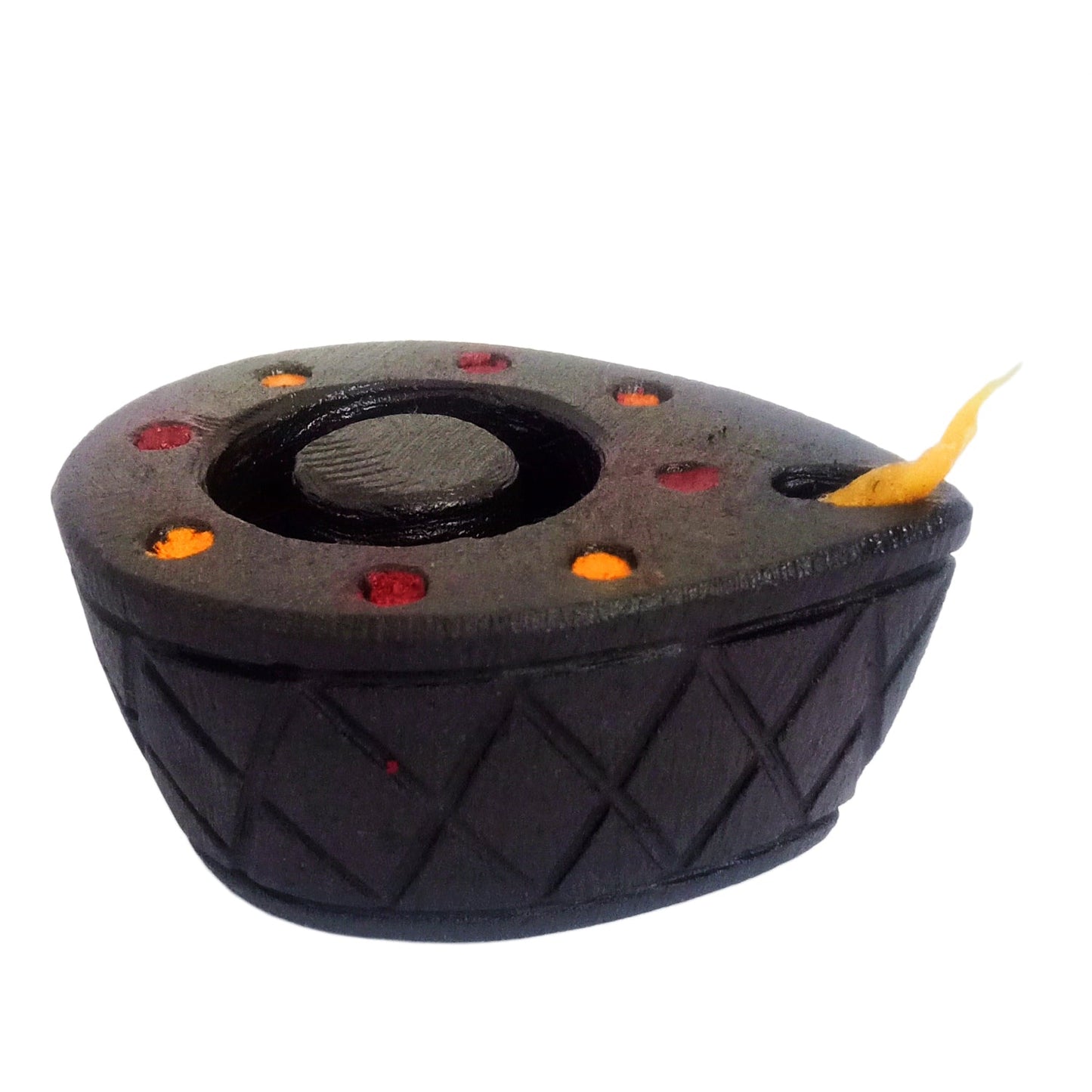 Black SandStone Decorative Diya (4 Inches)