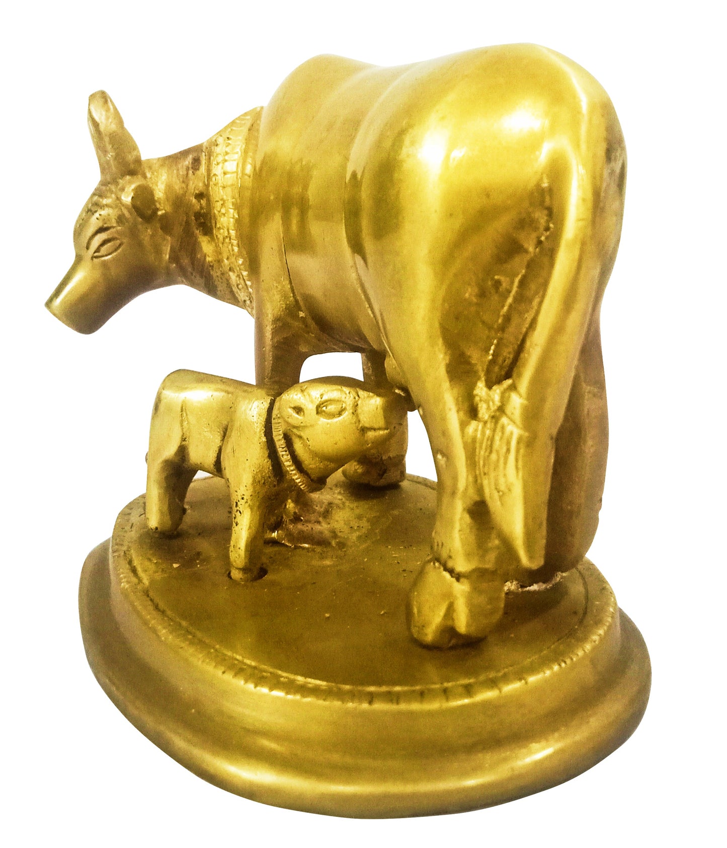 Brass Kamdhenu Cow with Calf– for Happiness and Stability at Home & Office (870 gms)