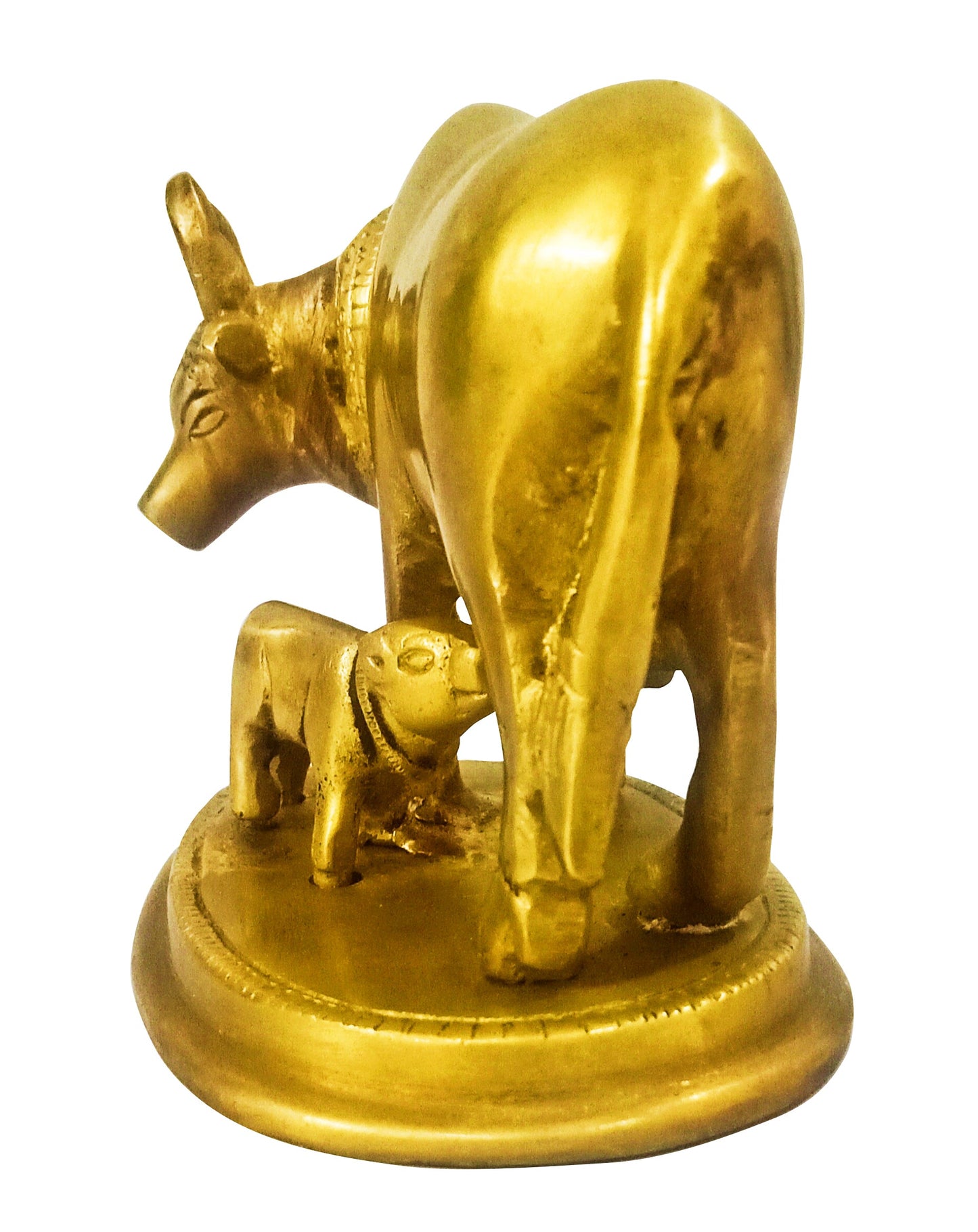 Brass Kamdhenu Cow with Calf– for Happiness and Stability at Home & Office (870 gms)