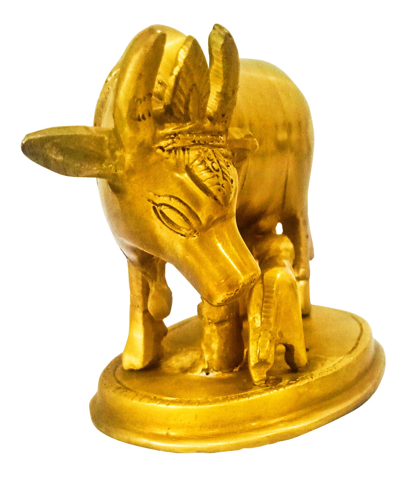 Brass Kamdhenu Cow with Calf– for Happiness and Stability at Home & Office (870 gms)